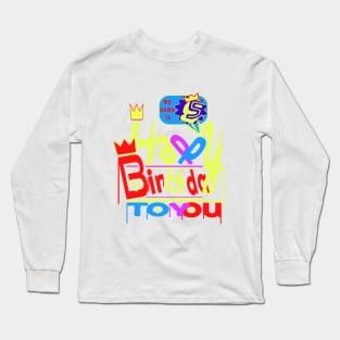 Happy Birthday Alphabet Letter (( S )) Dazzling Creative Design Long Sleeve T-Shirt